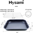 Turkey Roaster Pan - 16x13” Large Roasting Pan with Rack - Non-Stick Ceramic Coated - PTFE & PFOA Free - Oven & Stovetop Safe - Perfect for Juicy Holiday Turkeys