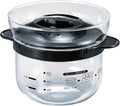 HARIO XRCN-2-B Glass Microwave Rice Pot, 1 to 2 Cups, For Microwaves, Black, 1 to 2 Cups, Made in Japan
