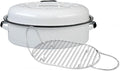 Granite Ware 18-Inch Oval Covered Roaster With Rack - Nonstick Enamel Steel Cookware with Lid for Baking, Broiling, Grilling, Even Cooking - Multiuse Roasting Pan for Versatile Meals