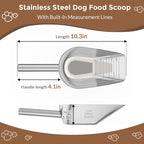 Pet cat-dog food-scoop measuring 1-cup - Food-grade 304 stainless steel material | 1-Cup capacity | Precision scale measurements