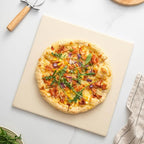Pizza Stone for Oven and Grill, Heavy Duty Cordierite Baking Pan, Square Baking Stone for Bread, Cookie, 15x15 Inch