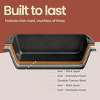 Nonstick Loaf Pan Set Pack of 1, Carbon Steel 11" Large Baking Bread Pan, Oven Safe Up to 450°F, PFOA, PFOS, PTFE Free, Space Saving Stackable Design, Stain Resistant, Dishwasher Friendly, Gray Marble