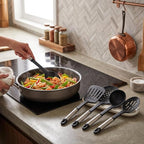 Farberware Classic Kitchen Tool Set, 5-Piece Nylon Cooking Utensils with Stainless Steel Handles for Nonstick Cookware - Kitchen Gadgets with Hanging Loops, Dishwasher Safe Useful Cooking Accessories