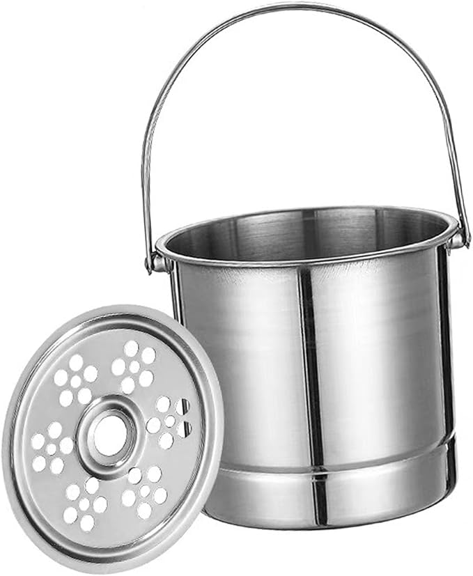 Ice Bucket Wine Cooler Bucket Stainless Steel Wine Chiller Handles Filter Plate Parties Gold (Original Color)