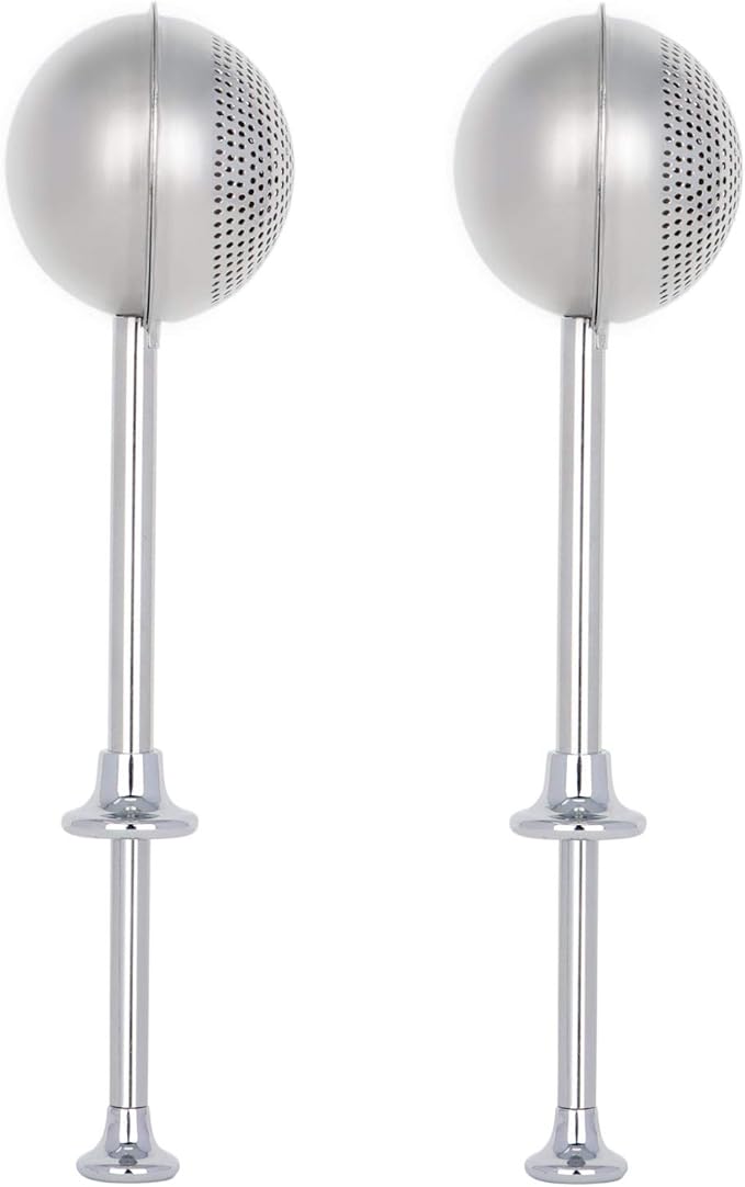 HULISEN Set of 2 Flour Duster for Baking, Powdered Sugar Shaker Duster, 18/8 Stainless Steel Pick Up and Dust Flour Sifter with Spring-operated Handle for Easy One-handed Operation