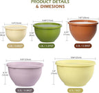 Greentainer Plastic Mixing Bowls with Lids Set for Kitchen, 5 Set Nesting Bowls for Mixing, Baking, Prepping, Cooking and Serving Food, Mixing Bowls Dishwasher, Microwave Safe