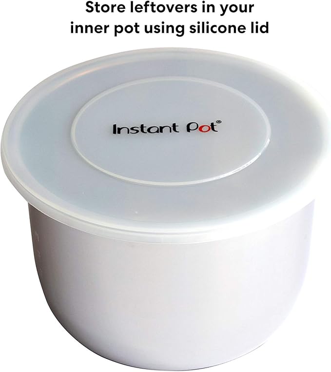Instant Pot 8QT Silicone Lid, Compatible with 8-Qt Stainless-Steel Inner Pot, Bowl and Food Cover, Microwave Cover for Food, Transparent White