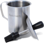 Cuisinart Sauce Pot and Basting Brush Set, 16 oz. Stainless Steel Grill Accessory with Silicone Basting Brush for Cooking & BBQ, Easy to Clean BBQ Accessories for Smoking and Grilling