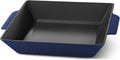 Zakarian x Dash Nonstick Cast Iron Grilling and Roasting Pan - Oven-Safe Cookware - Titanium Ceramic Nonstick Coating - Great for Roasting Veggies, Meats, and More - Blue, 11-Inch