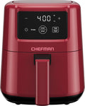 CHEFMAN 2 Qt Mini Air Fryer – Digital Space-Saving Compact Air Fryer with Nonstick and Dishwasher Safe Basket, Quick & Easy Meals in Minutes, Features Digital Timer and Shake Reminder – Red