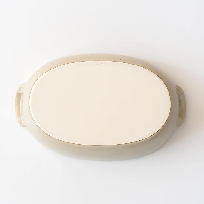 Banko Ware Au Gratin Dish for One Person Diameter 9.4 inches (24 cm), Heat Resistant, Pottery, Oven Safe, Direct Fire, Microwave and Dishwasher Safe, Beige, Made in Japan
