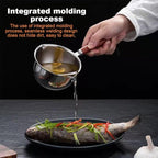Butter Warmer Pot, 300ml 4.1x2.36in Milk Pot for Stove, Versatile Small Stainless Steel with Pour Spout and 4in Wooden Handle for Melting Butter, Heating Sauces, or Making Coffee