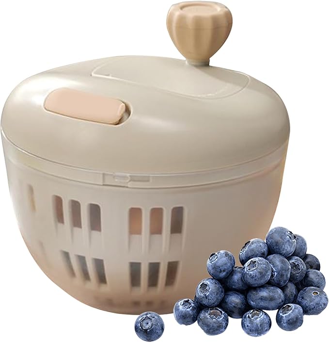 Lettuce Spinner - 800ML Vegetable Washer, Salad Dryer Bowl, Produce Cleaner | Manual Vegetable Spinner with Colander Basket for Fresh Crisp Greens, Kitchen Tool for Home Cooking Outdoor Picnic