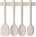 bella 5-Piece Kitchen Tool Set with Magnetic Rack, Silicone, Turner, Spoon, Slotted Spoon, Spatula, Utensil Holder, Magnetic Holder, Non-toxic*, Food-grade, Heat safe to 425°F, Dishwasher Safe, Slate