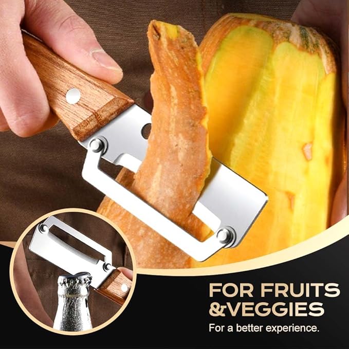 Multi-Functional Vegetable Peeler for Kitchen, 2026 Upgraded 2-in-1 2-in-1 Stainless Steel Fruit Peeler with Bottle Opener for Potatoes Carrots Cucumbers Kitchen Gadgets (3)