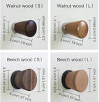 2 PCS Retro Magnetic Hooks, Wrought Iron Wooden Ball Hooks, Creative Punch-Free Storage for Refrigerators, Metal Doors, and Lockers (Walnut Wood,S)