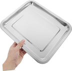 Cabilock Stainless Steel Baking for Toaster Ovens Rectangular Pan for Steaming Grilling Roasting Easy to Clean with Smooth Edges for Handling Baking Tray for Versatile Cooking