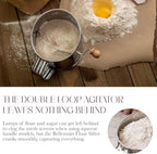 Bellemain 5 Cup Flour Sifter for Baking Fine Mesh Rotary Hand Crank with Loop Agitator for Quick Sifting, Flour Sifter Stainlees Steel