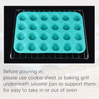 CAKETIME Mini Muffin Pan 24 Mini Cupcake Pans Silicone Molds Food Grade Silicone Muffin Pans for Baking Pack of 2
