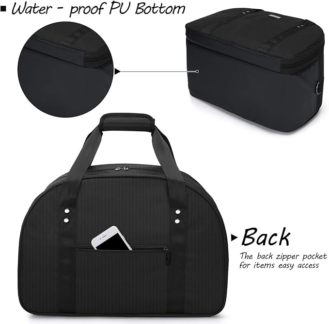 CURMIO Bartender Kit Travel Carrying Bag with Padded Compartment for Wine and Bar Tools Set, Bartender Shoulder Tote Bag for Home Indoor Outdoor Patio Party, Black, BAG ONLY, Patent Pending
