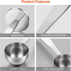 Two-in-One Stainless Steel Coffee Scoop Tamping Dual-Purpose Coffee Spoon Powder Hammer Tamper Multi Function Spoon Holder Coffee Tools for Measuring and Tamping