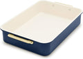 GreenPan Bakeware 13” x 9” Rectangular Cake Pan, Ceramic Nonstick Baking Pan, PFAS & BPA Free, Gold Handles, Durable Steel, Freezer to Oven Dish, Scratch Resistant, Bake & Roast Ovenware, Oxford Blue
