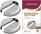 Gobetter Wine Foil Cutter Tool, Premium Stainless Steel Bottle Top Seal Opener & Neck Label Remover for Wine Lovers, 2 Count