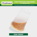 Freshware Food Storage Containers with Lids [60 Pack 8, 16, 32 oz, 20 sets each size] Plastic Deli Containers, Meal Prep Containers, Microwave and Freezer Safe, Stackable, Leakproof, BPA Free, Clear