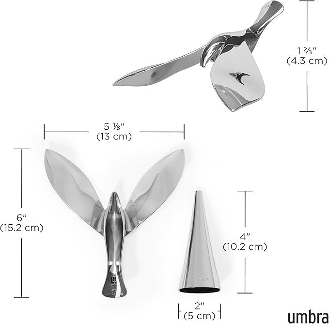 Umbra Tipsy Bottle Opener – Balancing Bird Sculptural Bar Tool and Accessory, Chrome