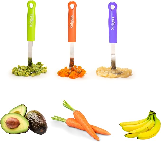 Mini Avocado Masher, Heavy Duty, Kitchen Utensil. Stainless Steel, Tiny Masher, Compact Mini Masher for Avocado - Effortless Guacamole Preparation, Dishwasher Safe (Orange)