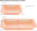 LASSHSWA Collapsible Colander for Kitchen, Over the Sink Strainer Basket for Kitchen, Fruit Pasta Food Strainer Expandable Plastic Colander BPA Free (Orange Pink)