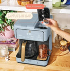 Beauti Multi Brew 12 Cup Programmable Drip & Single Serve Coffee Maker, Versatile Brewing (6oz, 8oz, 10oz, 12oz, 14oz), Pods or Ground, Over Ice option, Keep Warm mode (Cornflower Blue)