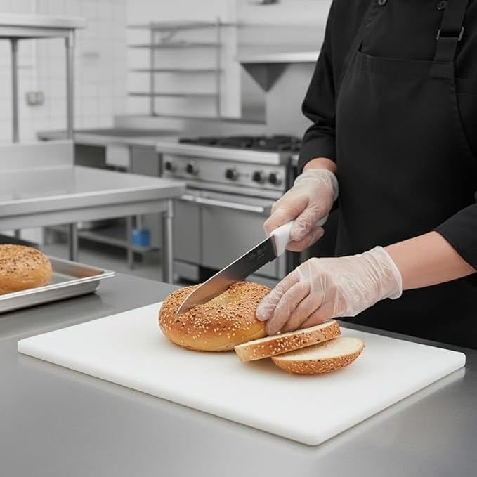 TrueCraftware- 18" X 12" X 1/2” Plastic Cutting Board for Kitchen White Color- Color Coded Durable Kitchen Cutting Board Chopping Board Non Slip Cutting Mat for Meat Vegetables Dishwasher Safe