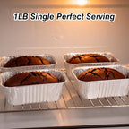 MOACOCK 50 Pack 1Lb Mini Loaf Pans, 6” x 3.5” x 2” Foil Disposable Loaf Pans, Aluminum Foil Bread Pans for Baking Homemade Cakes & Breads Holiday Treats Food Storage