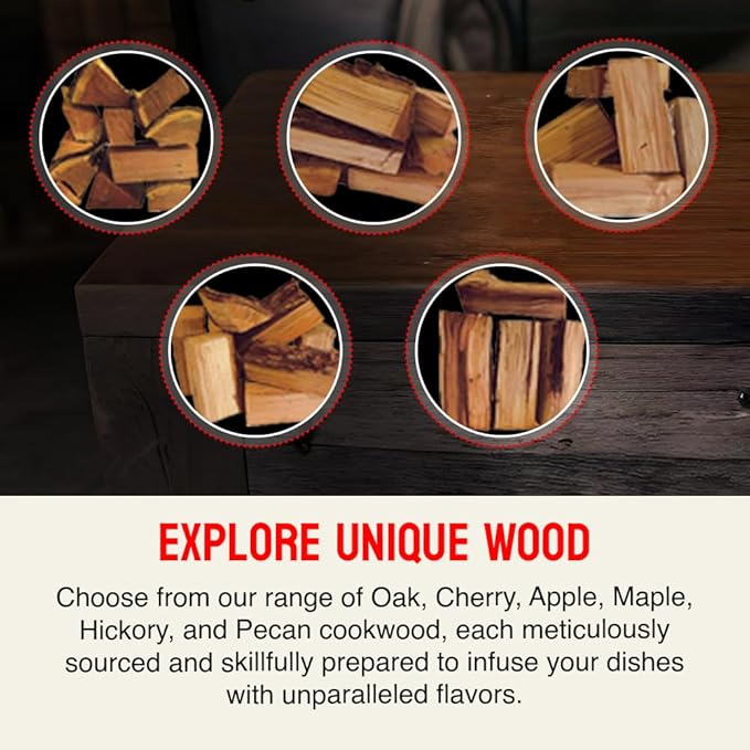 Mini Pizza Oven Wood, 6‑Inch Firewood Logs, Cherry Hardwood Splits for Portable Wood-Fired Pizza Ovens, USA Made, Sustainably Milled, Approximately 12-14 lbs