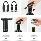 Air Pressure Pump Bottle Opener With One Foil Cutter,One Vacuum stopper and One Wine Aerator Pourer，Efficient|Lightweight|Funny Cork Remover,Great For Wine Lovers,Perfect Wine Gift. (4)