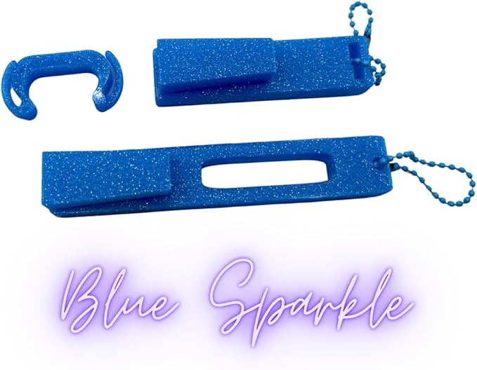 Hydro Style Tumbler Opening Tool, Plastic Lid Removal Tool with Chain and Handle Clip (Blue Sparkle)