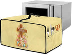 Easter Egg Bunny Cross Print Toaster Oven Cover for Kitchen Countertop Decor, Easter Kitchen Small Appliance Dust Cover Microwave Oven Protector, Yellow, (Small-14.5*18.46*9 inches)