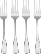 Oneida Silverware Set, Colonial Boston Everyday Dinner Forks 4-Piece Flatware Set, Service For 4, 18/0 Stainless Steel, Rust Resistant, Dishwasher Safe, Utensils Sets, Dinner Fork (Silver, 4 Piece)