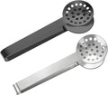 2 Pcs Tea Bag Squeezer Tongs Tea Filter Spoon Clamp Stainless Steel Teabag Strainer Dispenser for Kitchen Bar Tools(Black Silver)