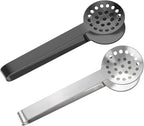 2 Pcs Tea Bag Squeezer Tongs Tea Filter Spoon Clamp Stainless Steel Teabag Strainer Dispenser for Kitchen Bar Tools(Black Silver)