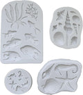 4PCS Marine Theme Fondant Silicone Mold Seaweed Sea Fish Crab Coral Conch Sea Shells Shape DIY Handmade Baking Tools, For Theme Cake Cookie Chocolate Candy Decoration Fondant Polymer Clay