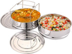 Aozita Stackable Steamer Insert Pans with Sling for Instant Pot Accessories 6/8 qt - Pot in Pot, Baking, Casseroles, Lasagna Pans, Food Steamer for Pressure Cooker, Upgrade Interchangeable Lids