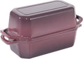 Flavehc Bread Pan Cast Iron Loaf Pan with Lid Bread Loaf Pan 8.5x4.5 Inch Loaf Pan Enameled Cast Iron Sourdough Loaf Pan, Magenta
