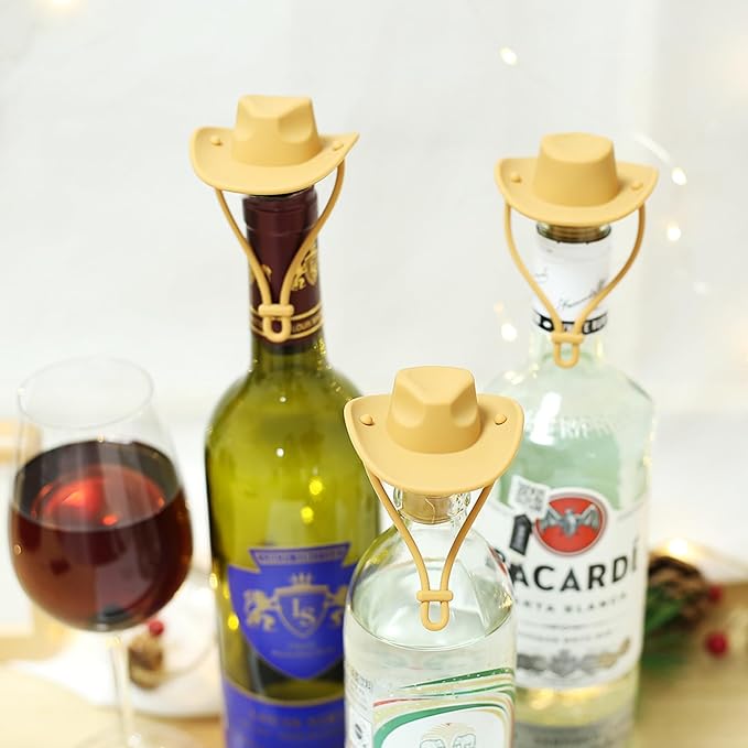 Silicone Wine Stopper, Funny Hat Shaped Decorative Wine Sealer, Cute Kitchen Gadgets, Brown