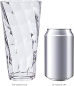US Acrylic Optix Plastic Reusable Drinking Glasses (Set of 8) 26oz Iced-Tea Cups in Clear | BPA-Free Tumblers, Made in USA | Top-Rack Dishwasher Safe