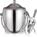 Ice Bucket with Lid, Scoop, IceTong,Stainless Steel Double-Wall Wine Ice Buckets for Parties,Beer and Wine Bucket,Bucket for Ice Chilling Champagne,2L