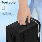 Antarctic Star Compact Refrigerator, Portable Mini Fridge, Skin Care 4L Capacity/6 Cans, for Bedroom, Car, Office & Dorm, Small Cooler for Cosmetics, Magnetic Brushed Stainless Steel Door,Black