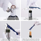 HYZ 2-Pack Wine Opener Waiter Corkscrew, Professional Wine Key for Servers, Bartender with Foil Cutter, Manual Wine Bottle Opener Double Hinged (Navy Blue)