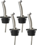 Stainless Steel Pourers, Speed Liquor Bottle Pourer for About 3/4" Bottle Mouth, 4 Pcs